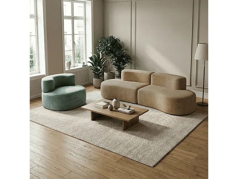 Coco Living Pack Lounge Canapé et fauteuil - sable et sauge
