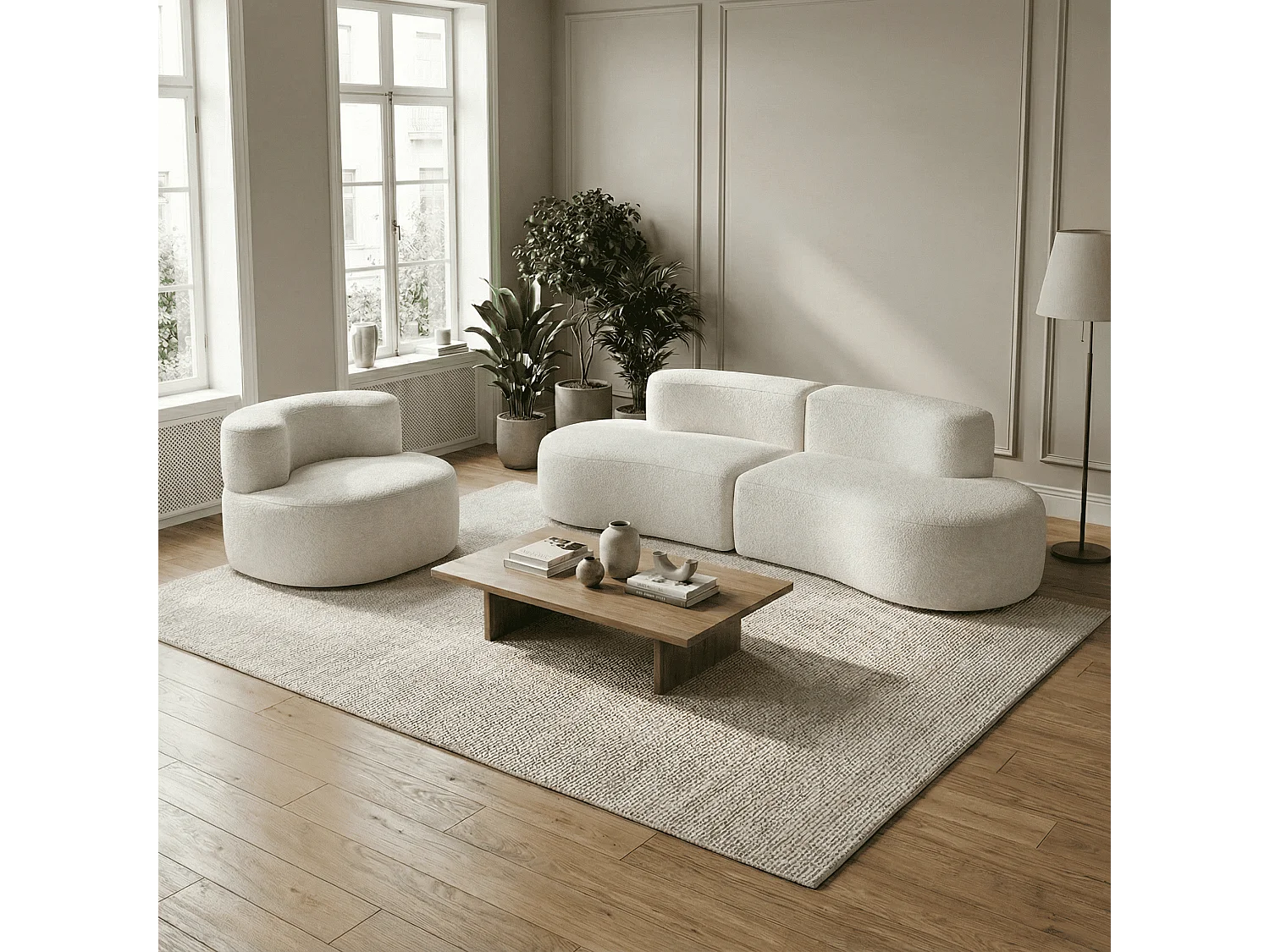 Pack Lounge Coco Living Canapé et fauteuil - Blanc