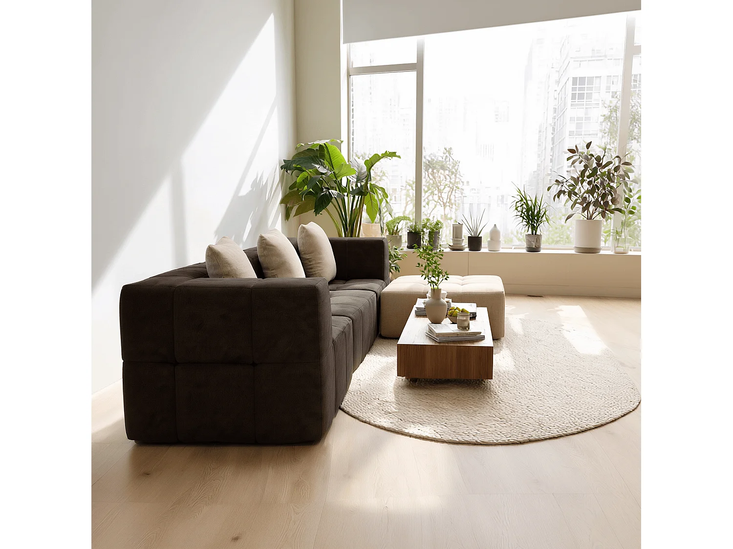 Sofa Eden Komplett 3-Sitzer - Braun Sand