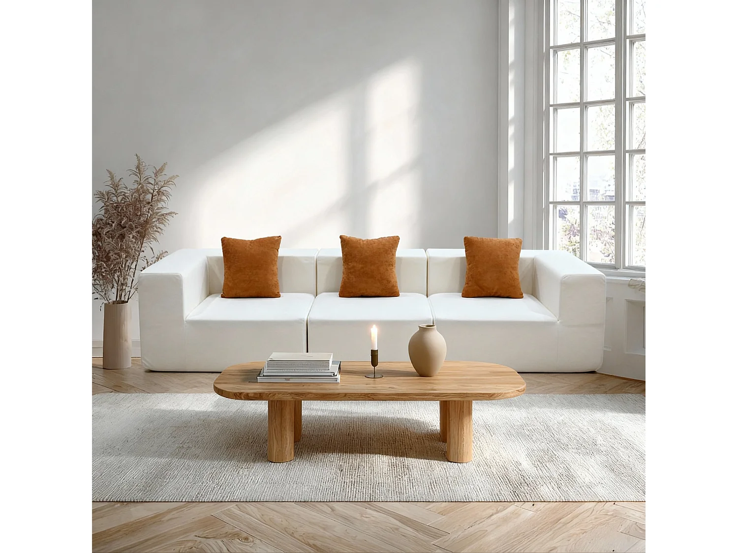 Coco Living Sofá Pure - branco laranja