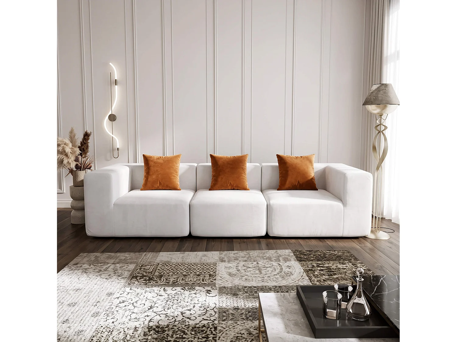 Divano Pure - bianco arancione
