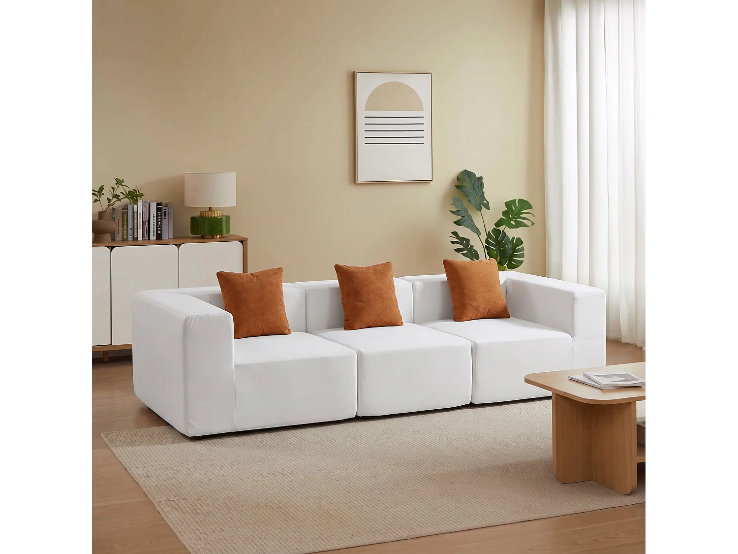 Divano Pure - bianco arancione