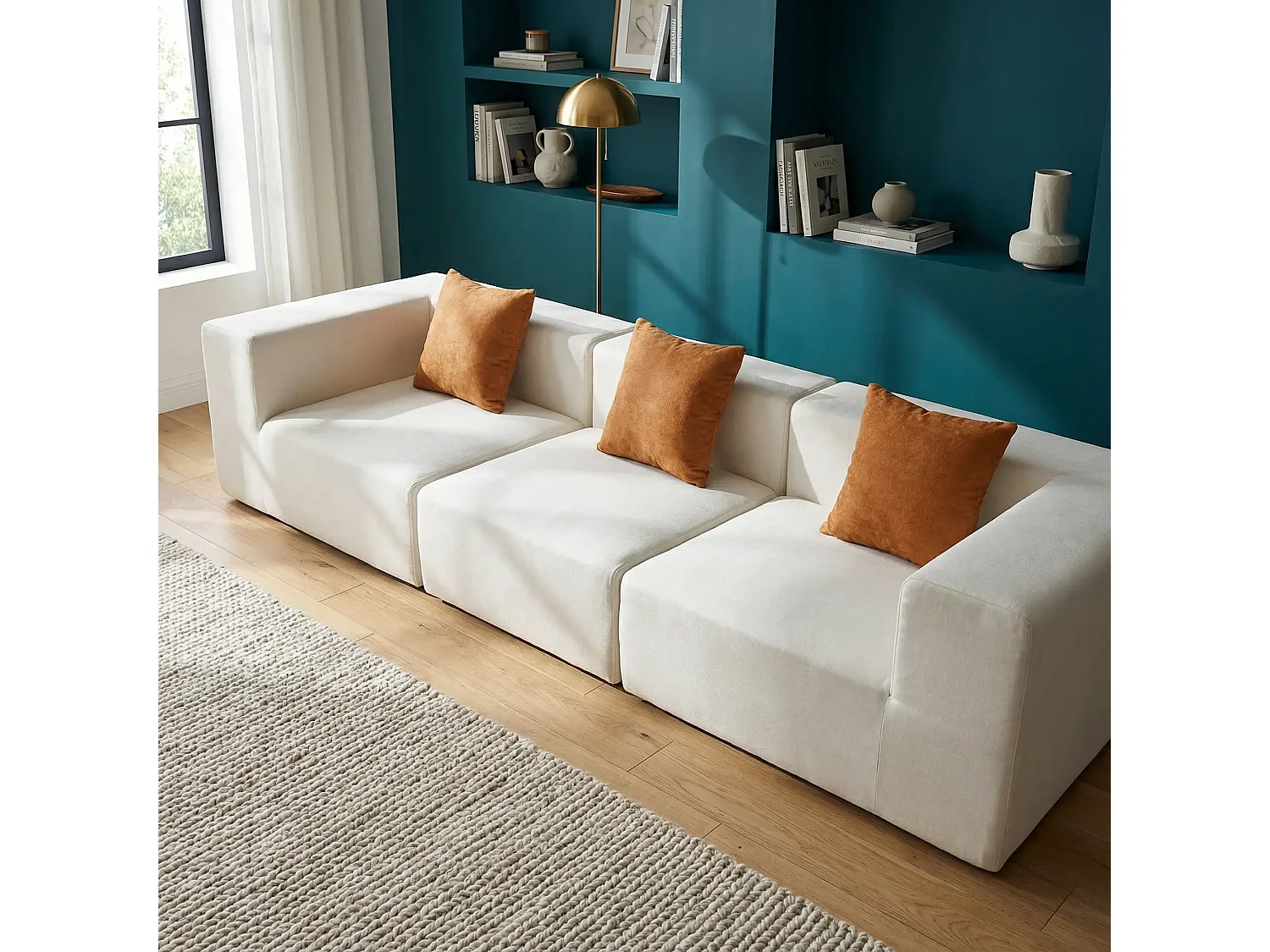 Divano Pure - bianco arancione