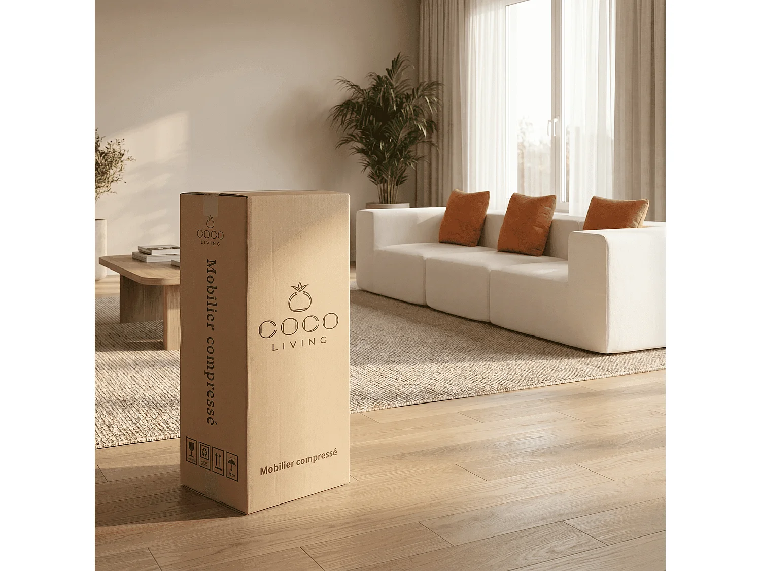 Divano Pure - bianco arancione