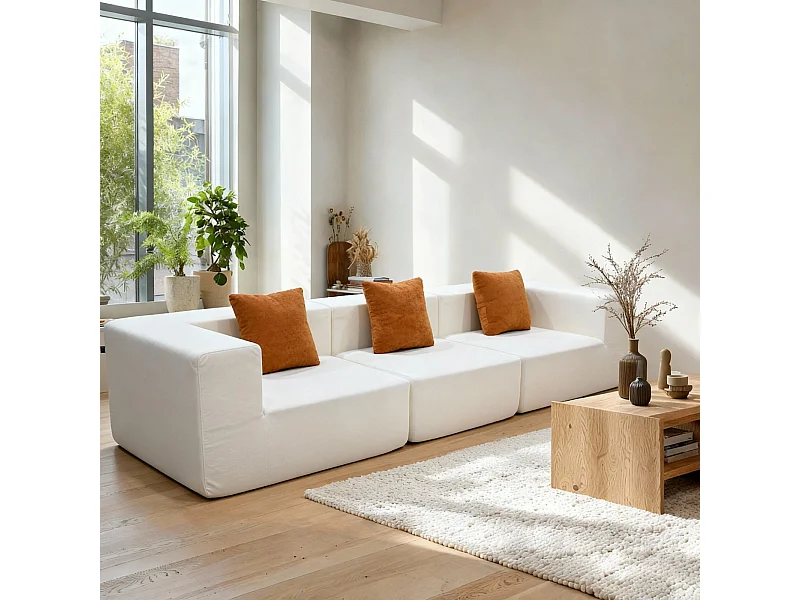 Sofa Pure – biały pomarańczowy