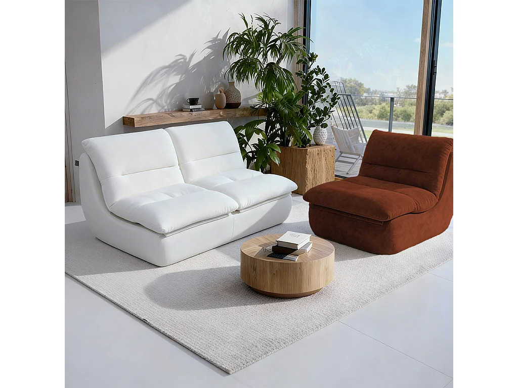 Coco Living Pack Nuvia Living 3 places - blanc et chocolat