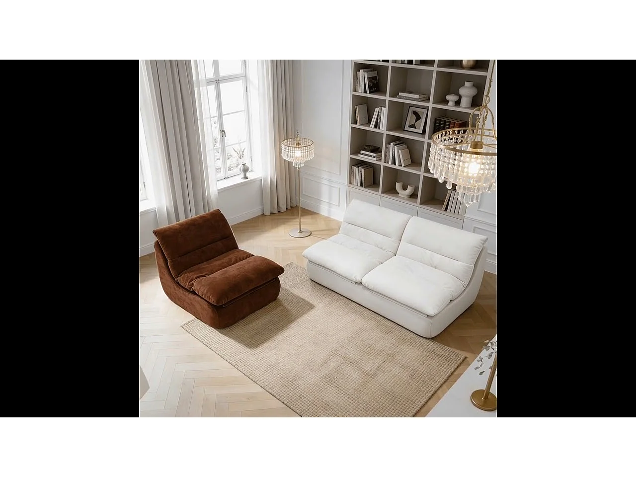 Coco Living Zestaw Nuvia Living 3-osobowy – biały i czekoladowy
