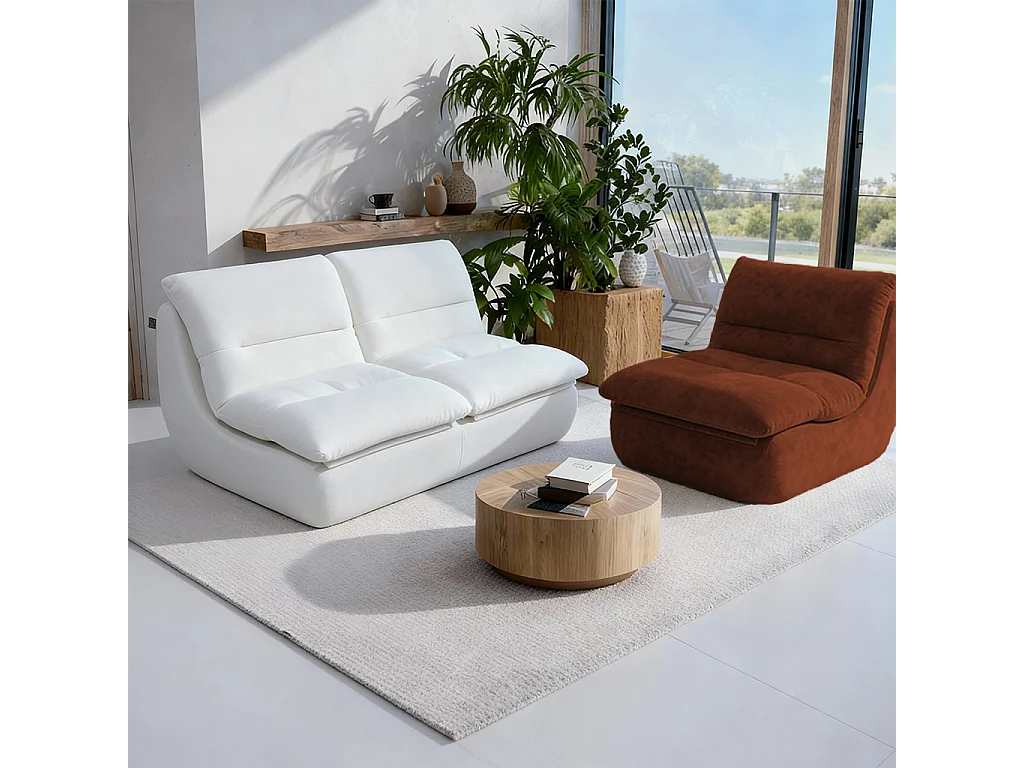 Coco Living Pack Nuvia Living 3 places - blanc et chocolat