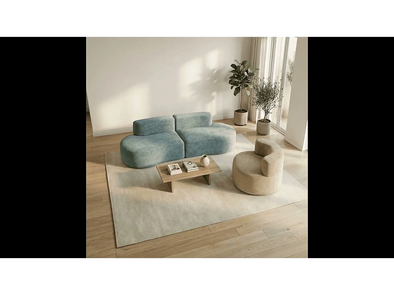 Coco Living Pack Lounge Canapé et fauteuil - sauge et sable