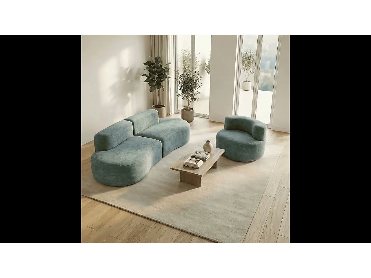 Coco Living Pack Lounge Canapé et fauteuil - sauge