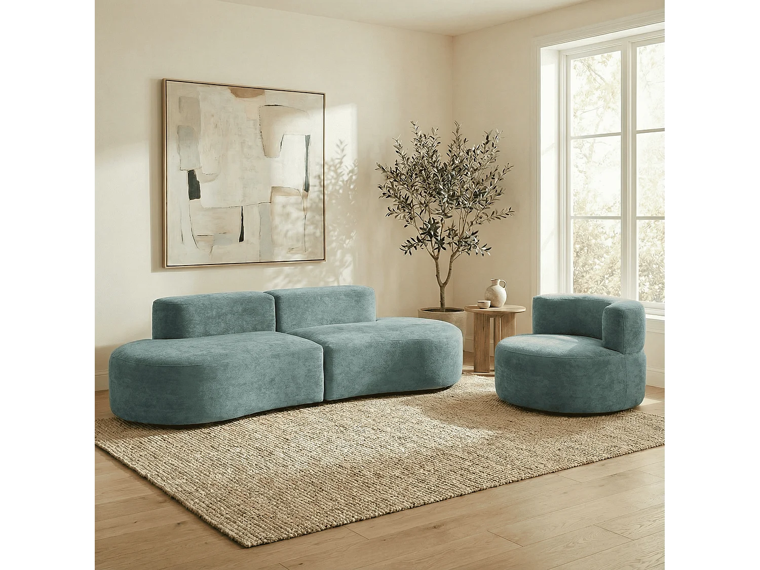 Coco Living Pack Lounge Canapé et fauteuil - sauge