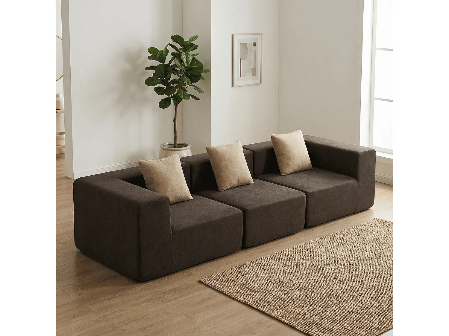 Coco Living Sofa Pure 3-Sitzer - Braun Sand