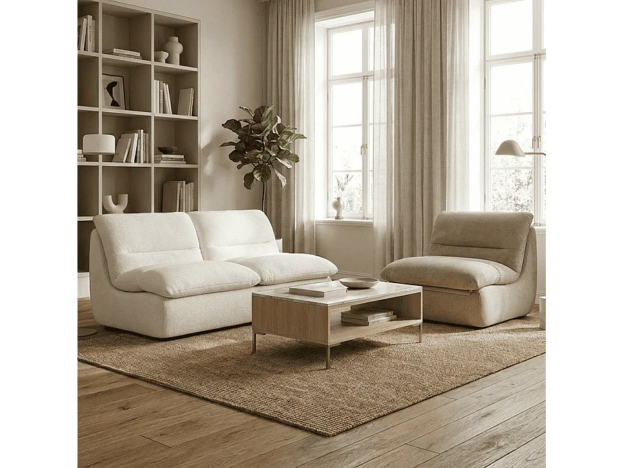 Coco Living Pack Nuvia Living 3 places - blanc et sable