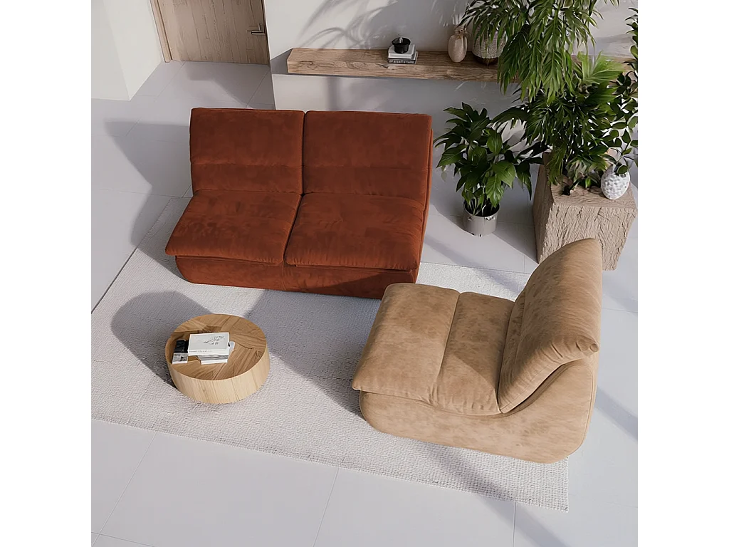 Coco Living Nuvia Living Set 3-Sitzer - Schokolade und Sand