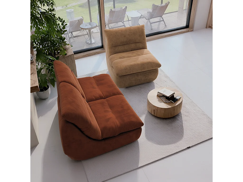 Coco Living Nuvia Living Set 3-Sitzer - Schokolade und Sand