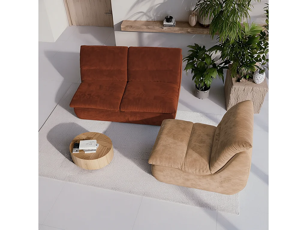 Coco Living Pack Nuvia Living 3 places - chocolat et sable