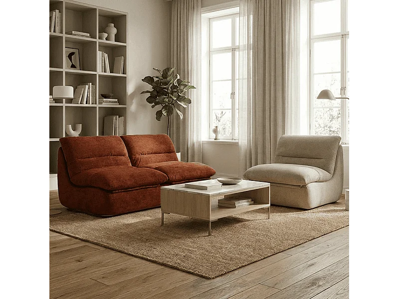 Coco Living Pack Nuvia Living 3 zitplaatsen – chocolade en zand