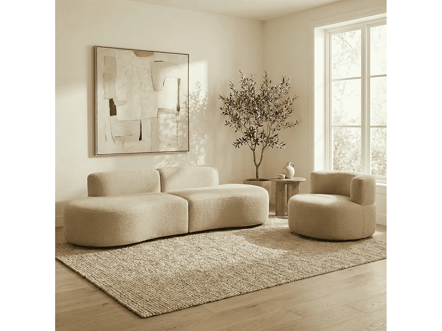 Coco Living Lounge-Set Sofa und Sessel - Sand