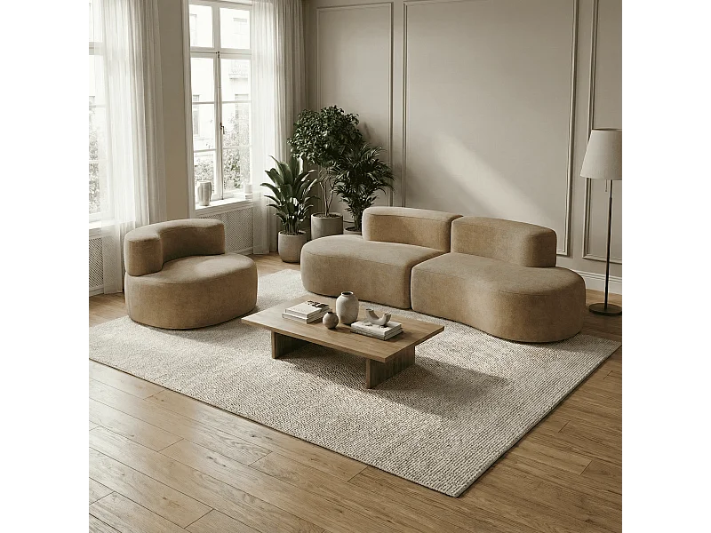 Coco Living Pack Lounge bank en fauteuil – zand
