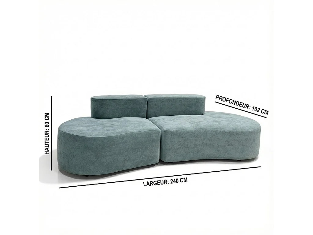 Coco Living Lounge Double 3-zitsbank - Koffie - 240 X 102 X 75 Cm