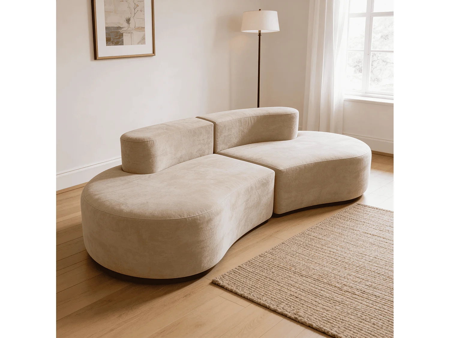 Coco Living Lounge Double 3-zitsbank - Koffie - 240 X 102 X 75 Cm