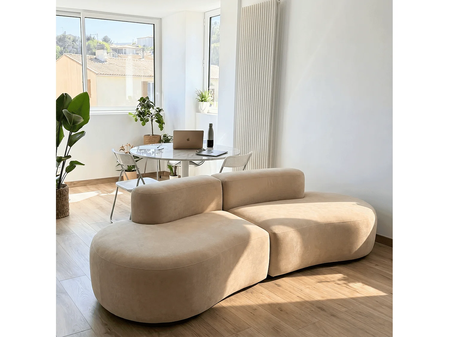 Coco Living Lounge Double 3-zitsbank - Koffie - 240 X 102 X 75 Cm