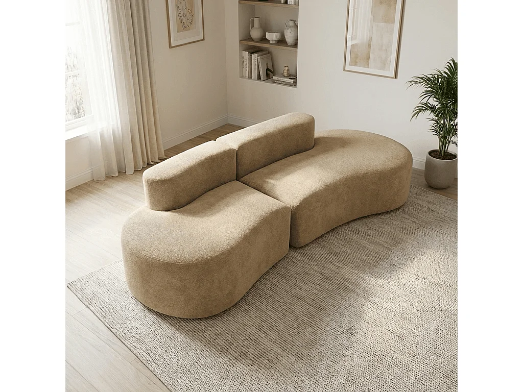 Coco Living Lounge Double 3-zitsbank - Koffie - 240 X 102 X 75 Cm