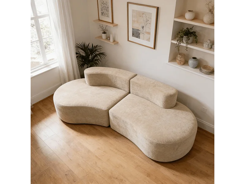 Coco Living Lounge-Sofa Doppel - Kaffee