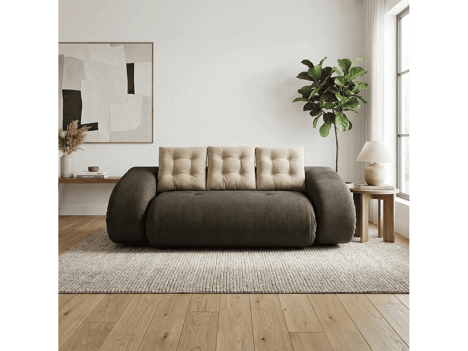 Coco Living Schlafsofa Okoa 2-Sitzer - Braun Sand