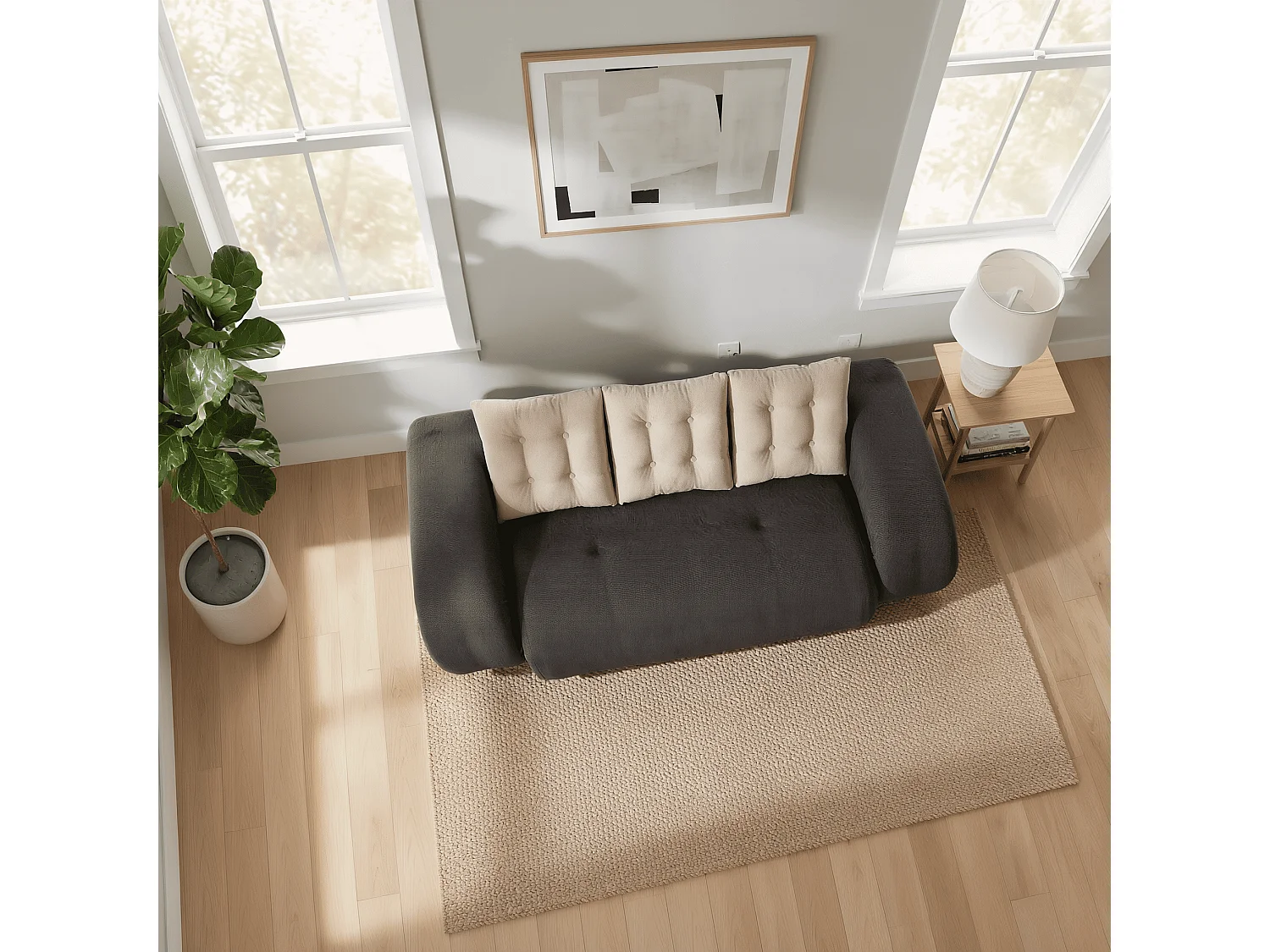 Coco Living Schlafsofa Okoa 2-Sitzer - Braun Sand