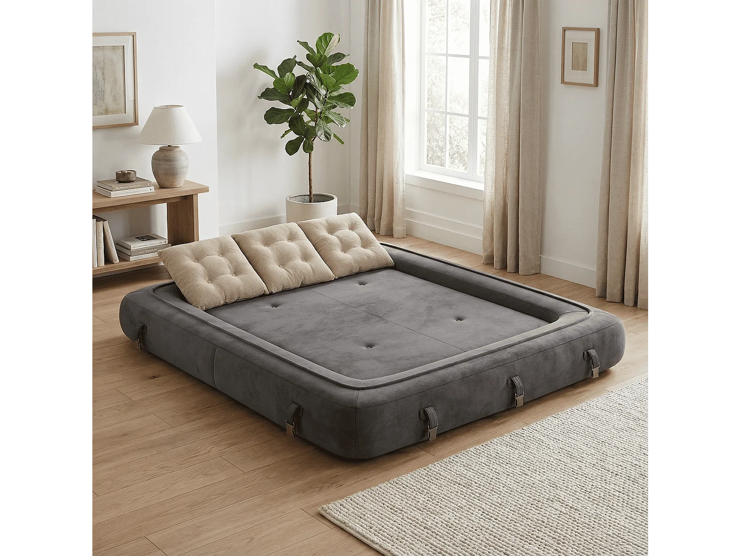 Coco Living Canapé Convertible Okoa 2 places - marron sable
