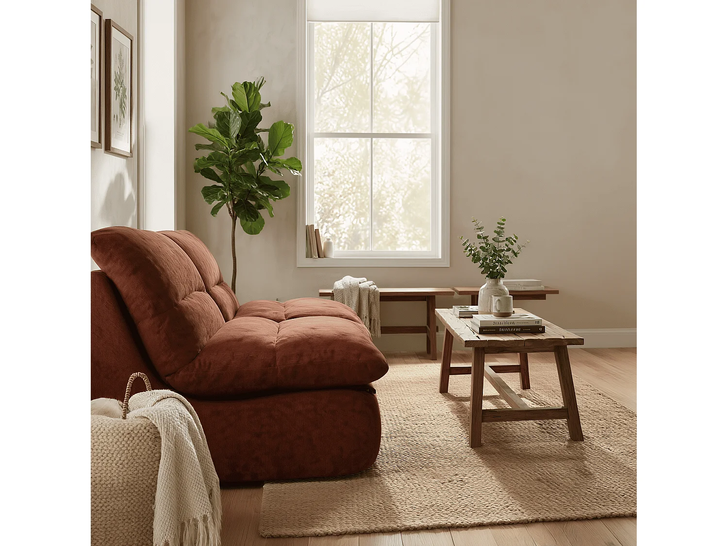 Coco Living Sofa Nuvia Doppel 2-Sitzer - Schokolade