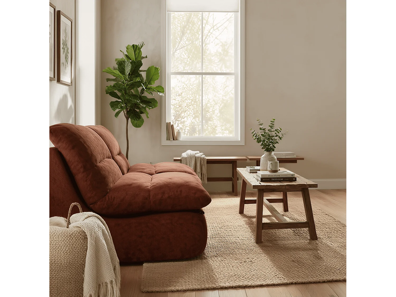 Coco Living Canapé Nuvia Double 2 places - chocolat