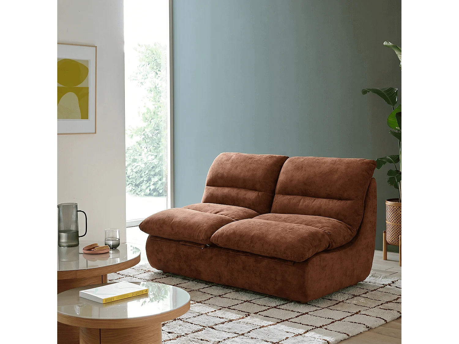 Sofa Nuvia Doppel 2-Sitzer - Schokolade