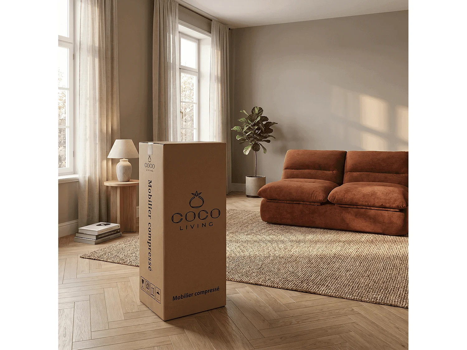 Sofa Nuvia Doppel 2-Sitzer - Schokolade