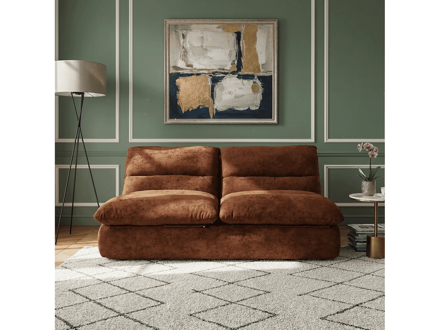 Sofa Nuvia Doppel 2-Sitzer - Schokolade