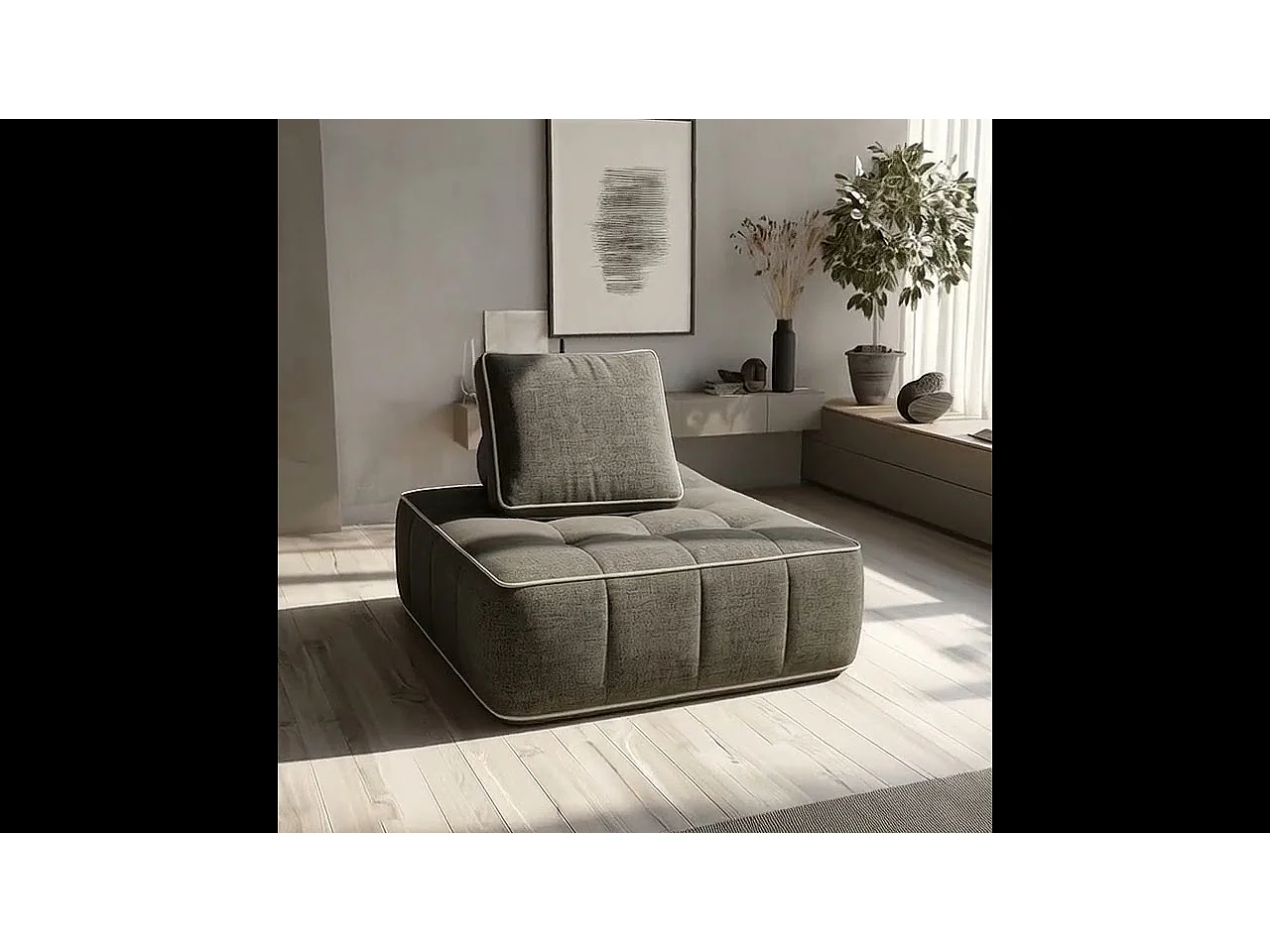 Poltrona Zen 1 lugar - cinza