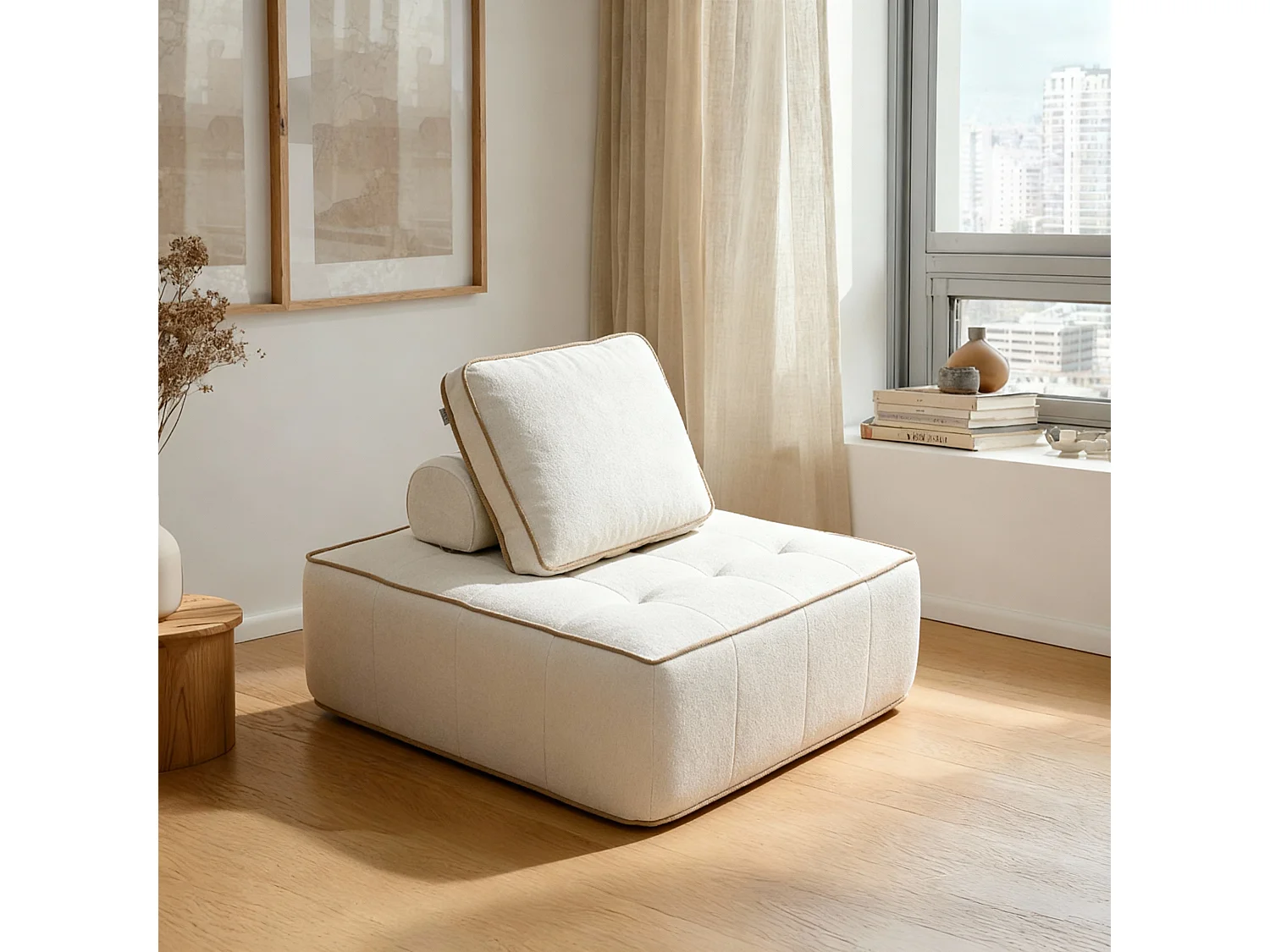 Zen-Sessel 1-Sitzer - Weiß und Sand