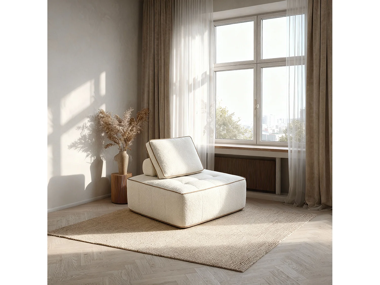 Zen-Sessel 1-Sitzer - Weiß und Sand