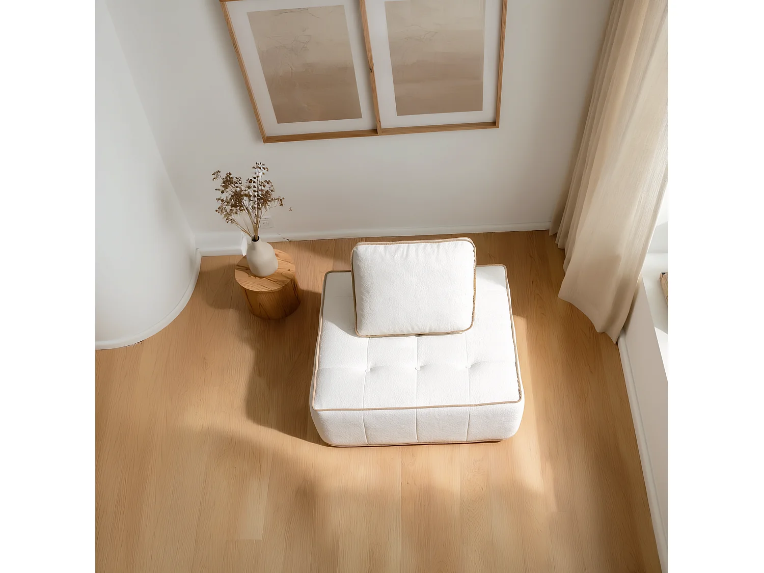 Zen-Sessel 1-Sitzer - Weiß und Sand