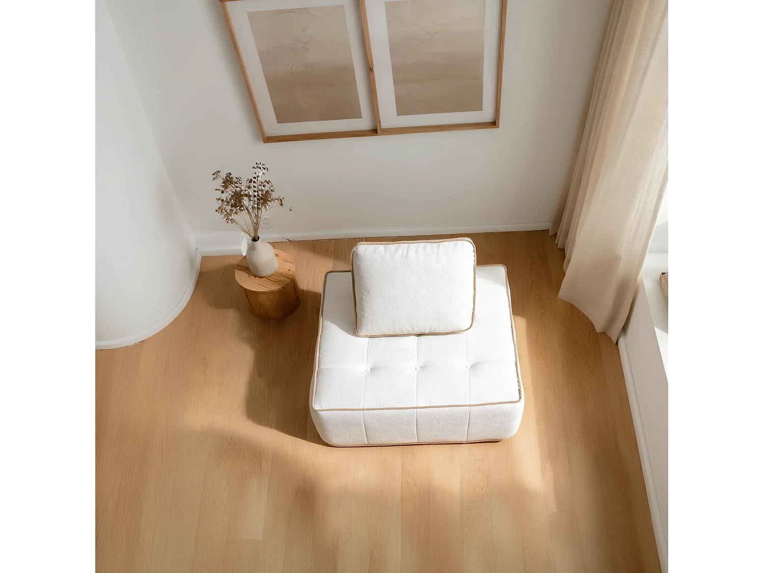 Coco Living Fauteuil Zen 1 place - blanc et sable