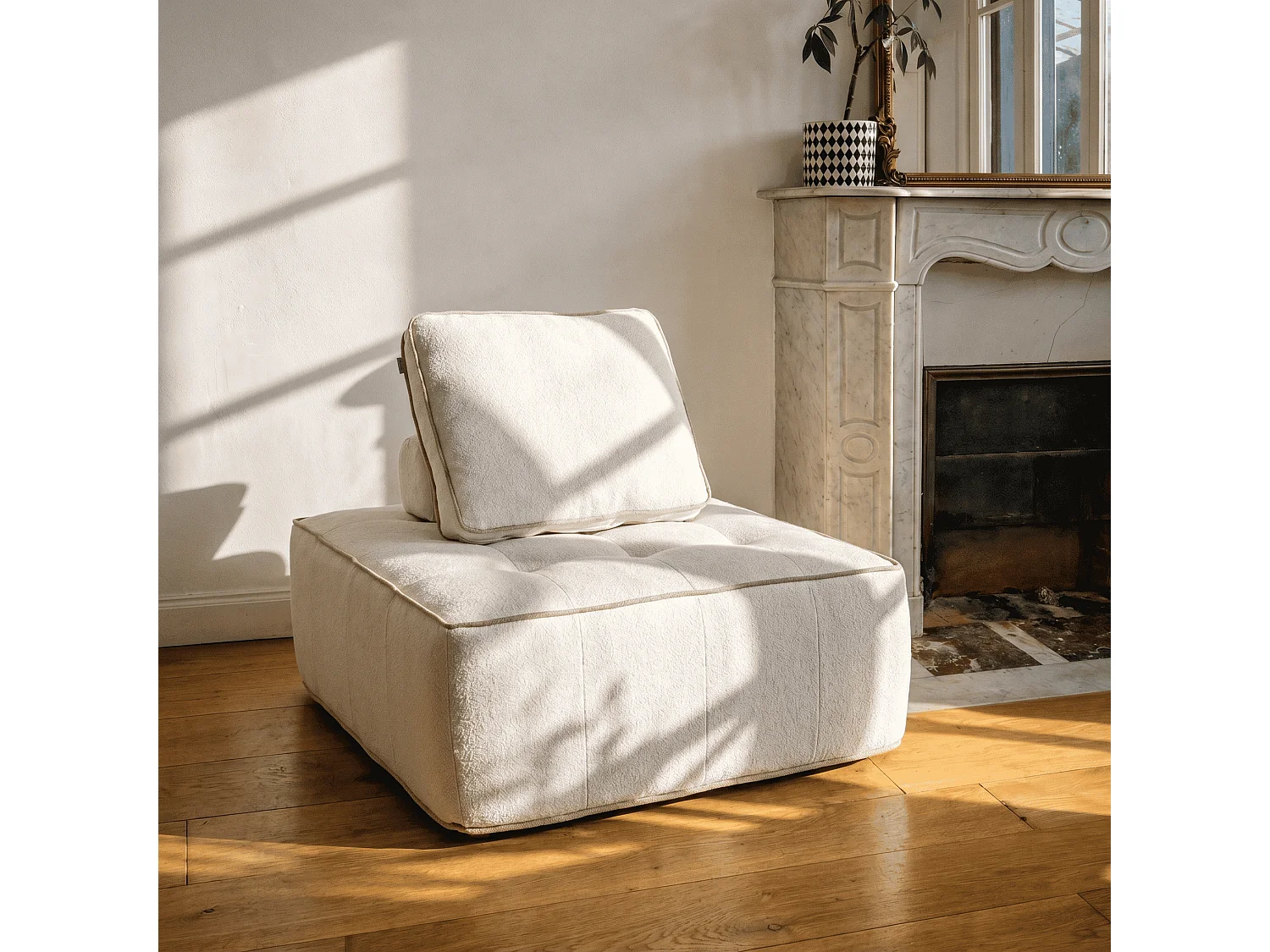 Coco Living Fauteuil zen 1 place - blanc et sable