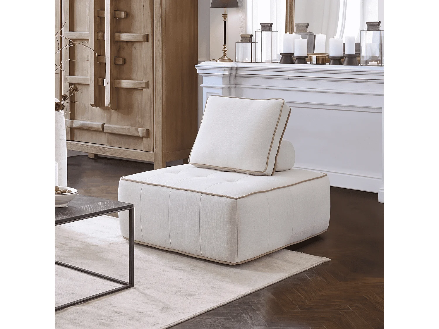 Coco Living Fauteuil zen 1 place - blanc et sable