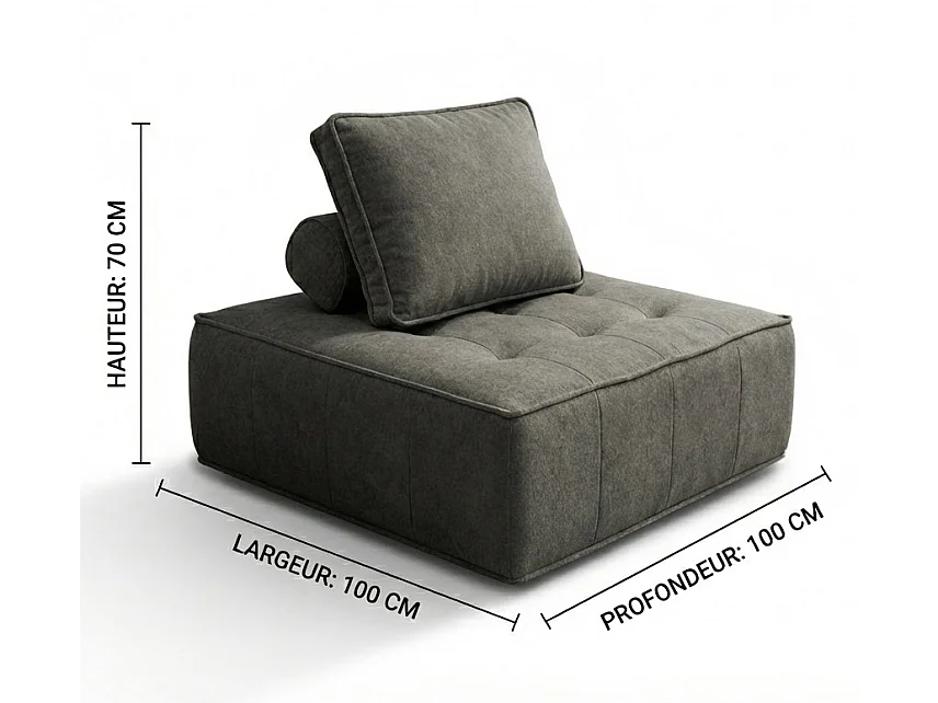 Fauteuil zen 1 place - chocolat et sable