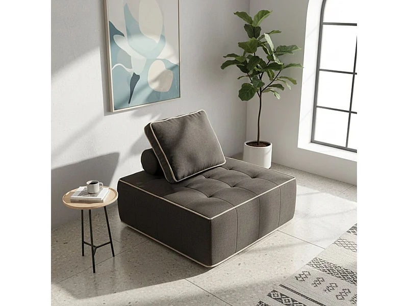 Fauteuil Zen 1 zitplaats – chocolade en zand