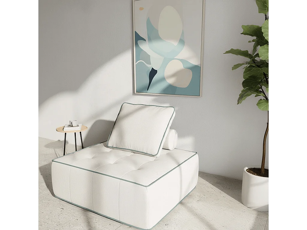 Coco Living Fauteuil Zen 1 place - blanc et sauge