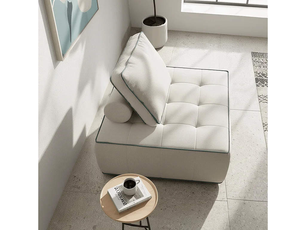 Coco Living Fauteuil Zen 1 place - blanc et sauge