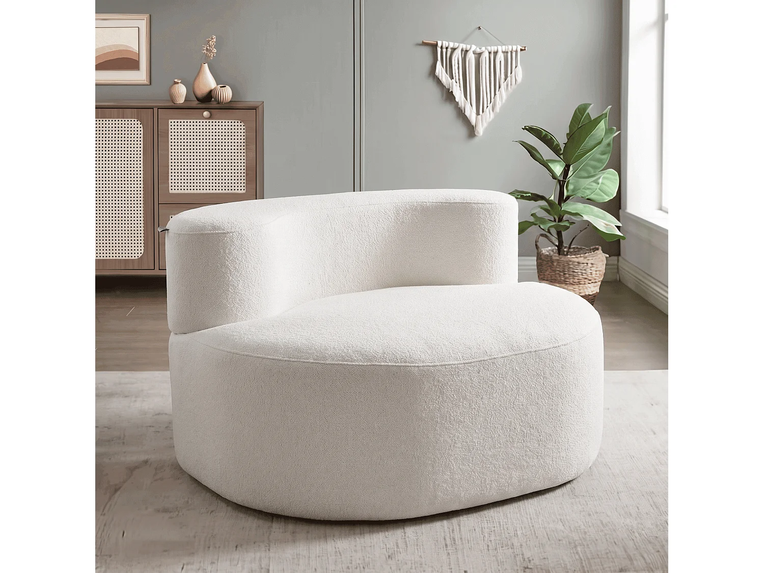 Fauteuil de salon milo 1 place - blanc