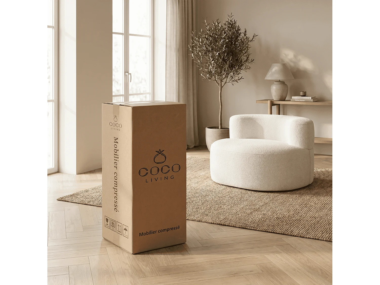Fauteuil de salon milo 1 place - blanc