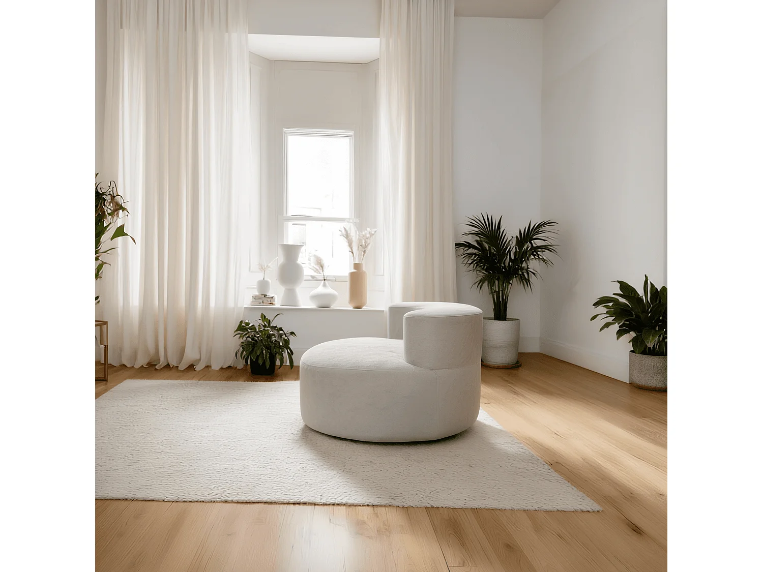Fauteuil de salon milo 1 place - blanc